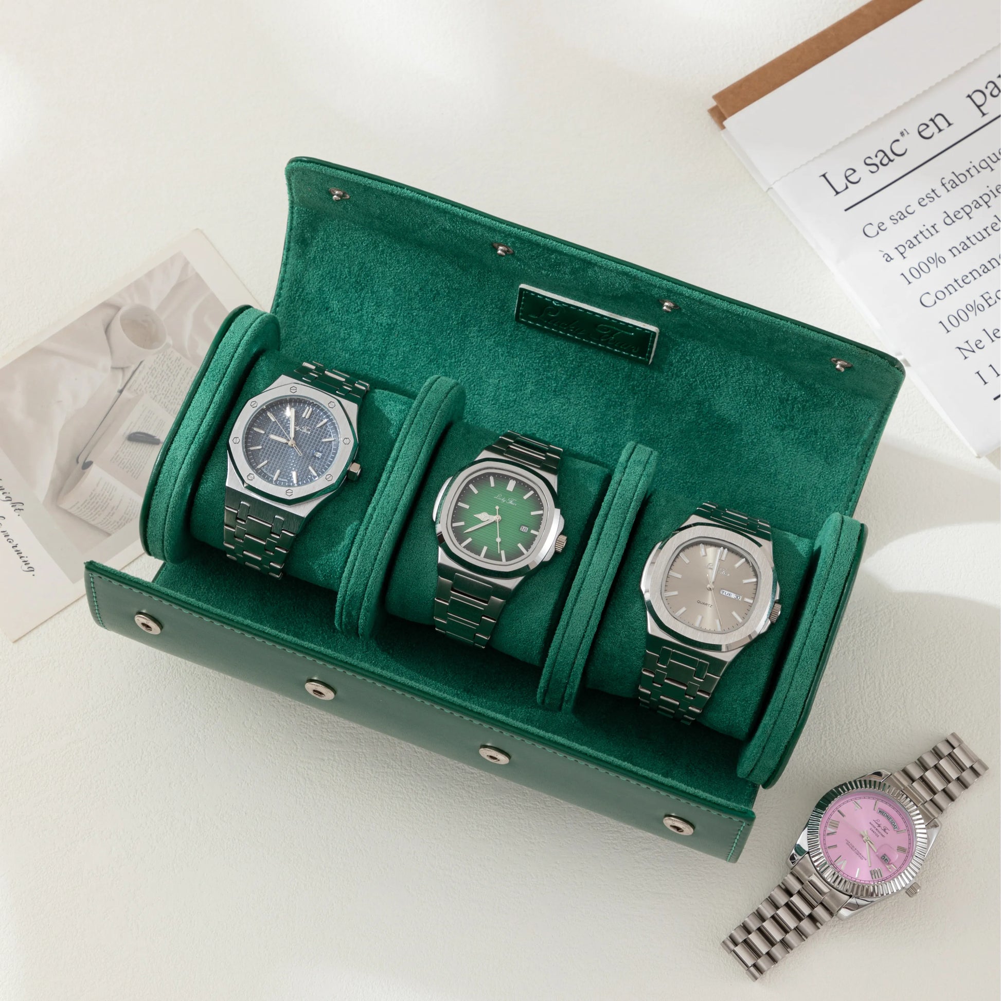 Premium Leather Watch Roll – Lucky Fours Premium Leather Watch Roll – Lucky Fours